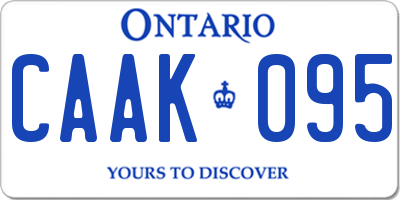 ON license plate CAAK095