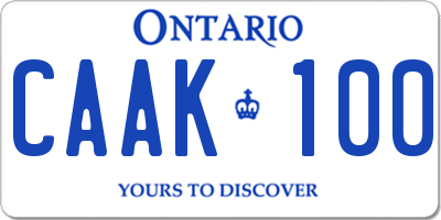 ON license plate CAAK100