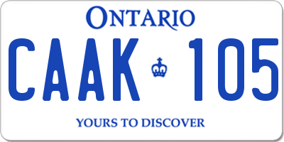 ON license plate CAAK105