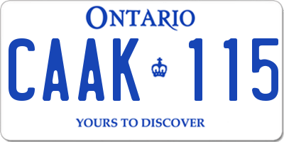 ON license plate CAAK115