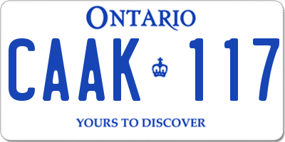 ON license plate CAAK117