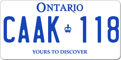 ON license plate CAAK118