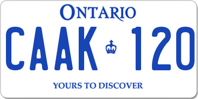 ON license plate CAAK120