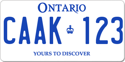 ON license plate CAAK123