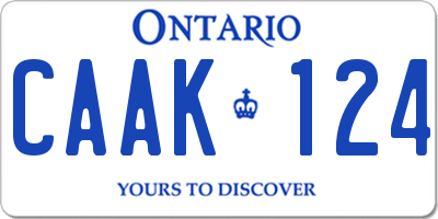 ON license plate CAAK124