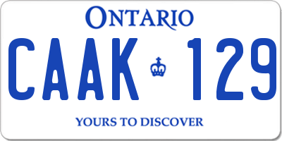 ON license plate CAAK129