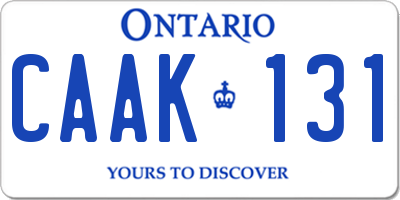 ON license plate CAAK131