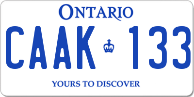 ON license plate CAAK133