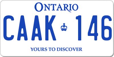 ON license plate CAAK146