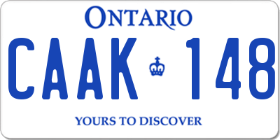 ON license plate CAAK148