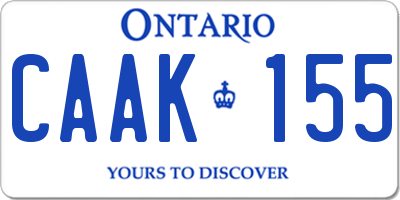 ON license plate CAAK155