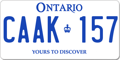 ON license plate CAAK157