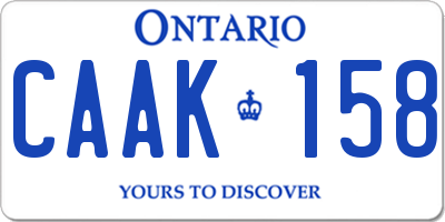 ON license plate CAAK158