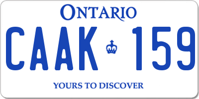 ON license plate CAAK159