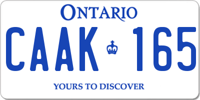 ON license plate CAAK165