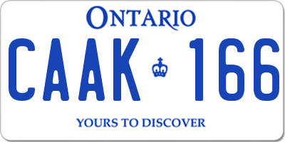 ON license plate CAAK166