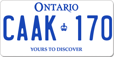 ON license plate CAAK170