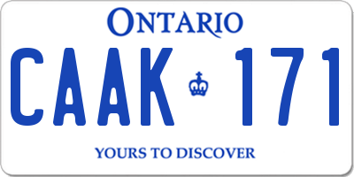 ON license plate CAAK171