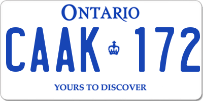 ON license plate CAAK172