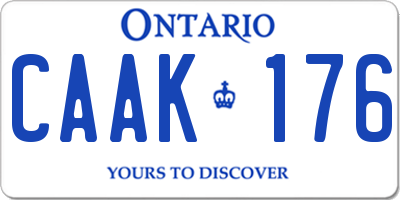 ON license plate CAAK176