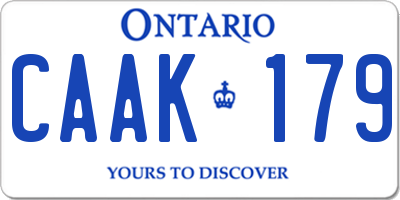 ON license plate CAAK179