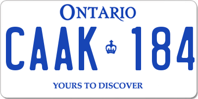 ON license plate CAAK184