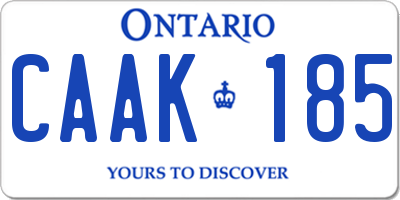 ON license plate CAAK185