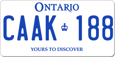 ON license plate CAAK188