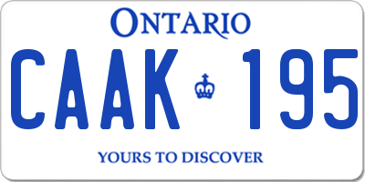 ON license plate CAAK195