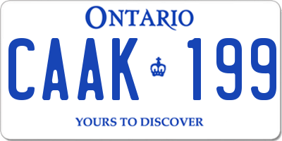 ON license plate CAAK199