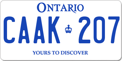 ON license plate CAAK207