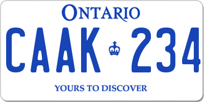 ON license plate CAAK234