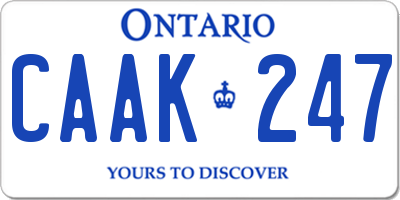 ON license plate CAAK247