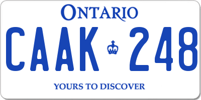 ON license plate CAAK248