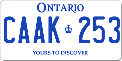 ON license plate CAAK253