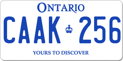 ON license plate CAAK256