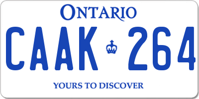 ON license plate CAAK264