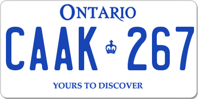 ON license plate CAAK267