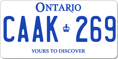 ON license plate CAAK269