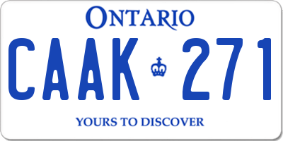 ON license plate CAAK271