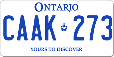 ON license plate CAAK273