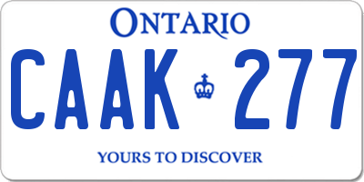 ON license plate CAAK277