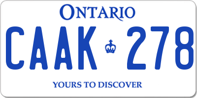 ON license plate CAAK278