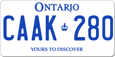 ON license plate CAAK280