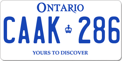 ON license plate CAAK286