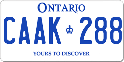 ON license plate CAAK288