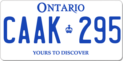 ON license plate CAAK295