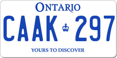 ON license plate CAAK297