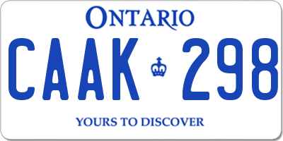 ON license plate CAAK298