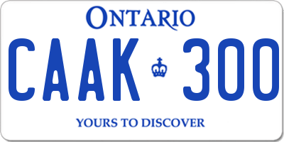 ON license plate CAAK300